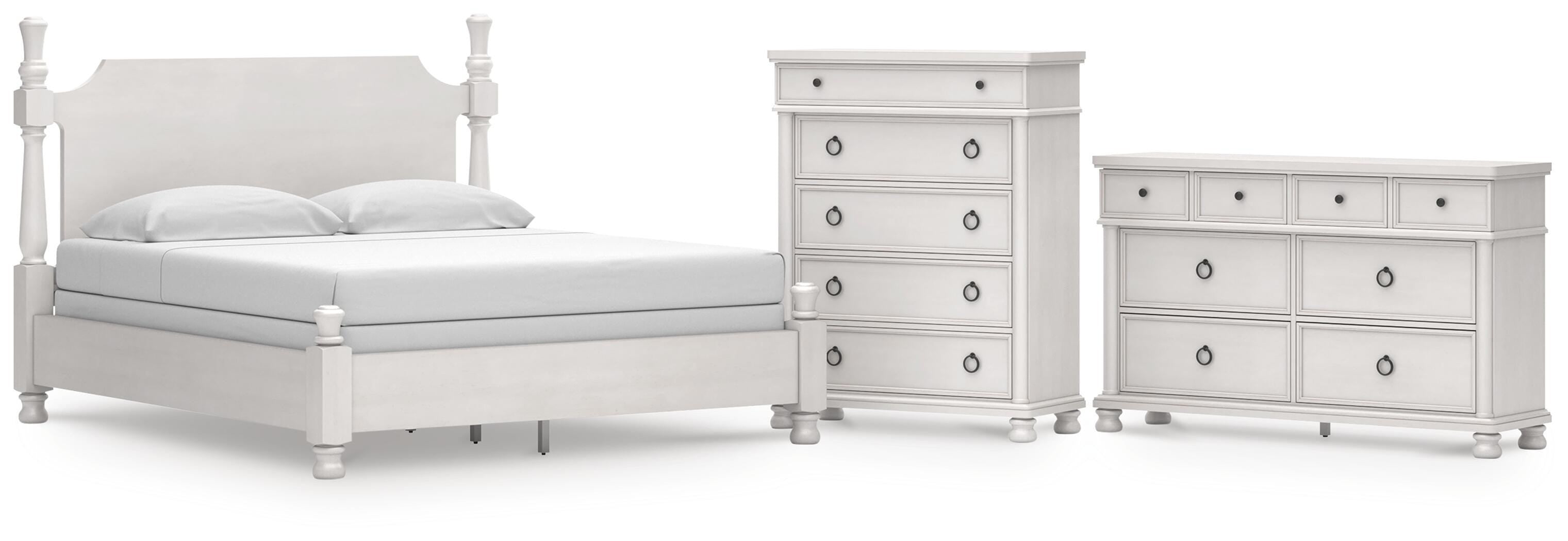 Rowlenstown Poster Bed, Dresser and Chest