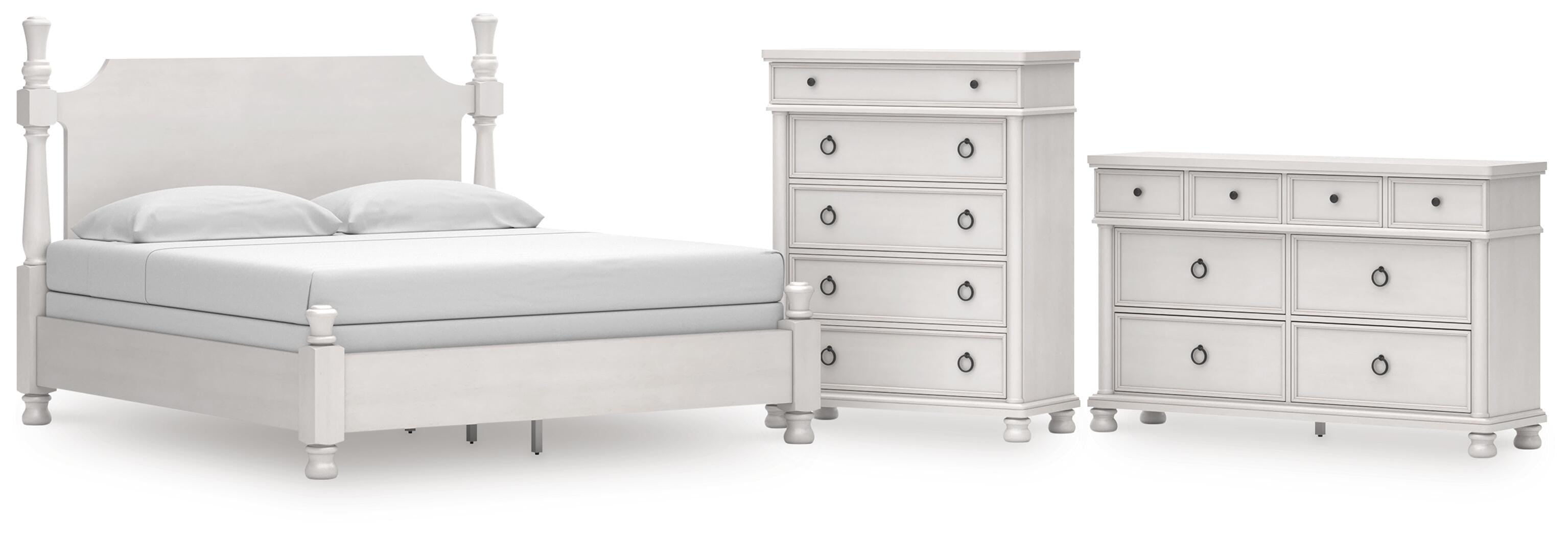 Rowlenstown Poster Bed, Dresser and Chest