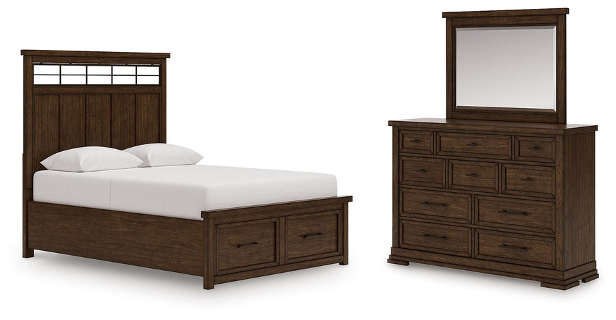 Taffenbrook Panel Storage Bed, Dresser and Mirror