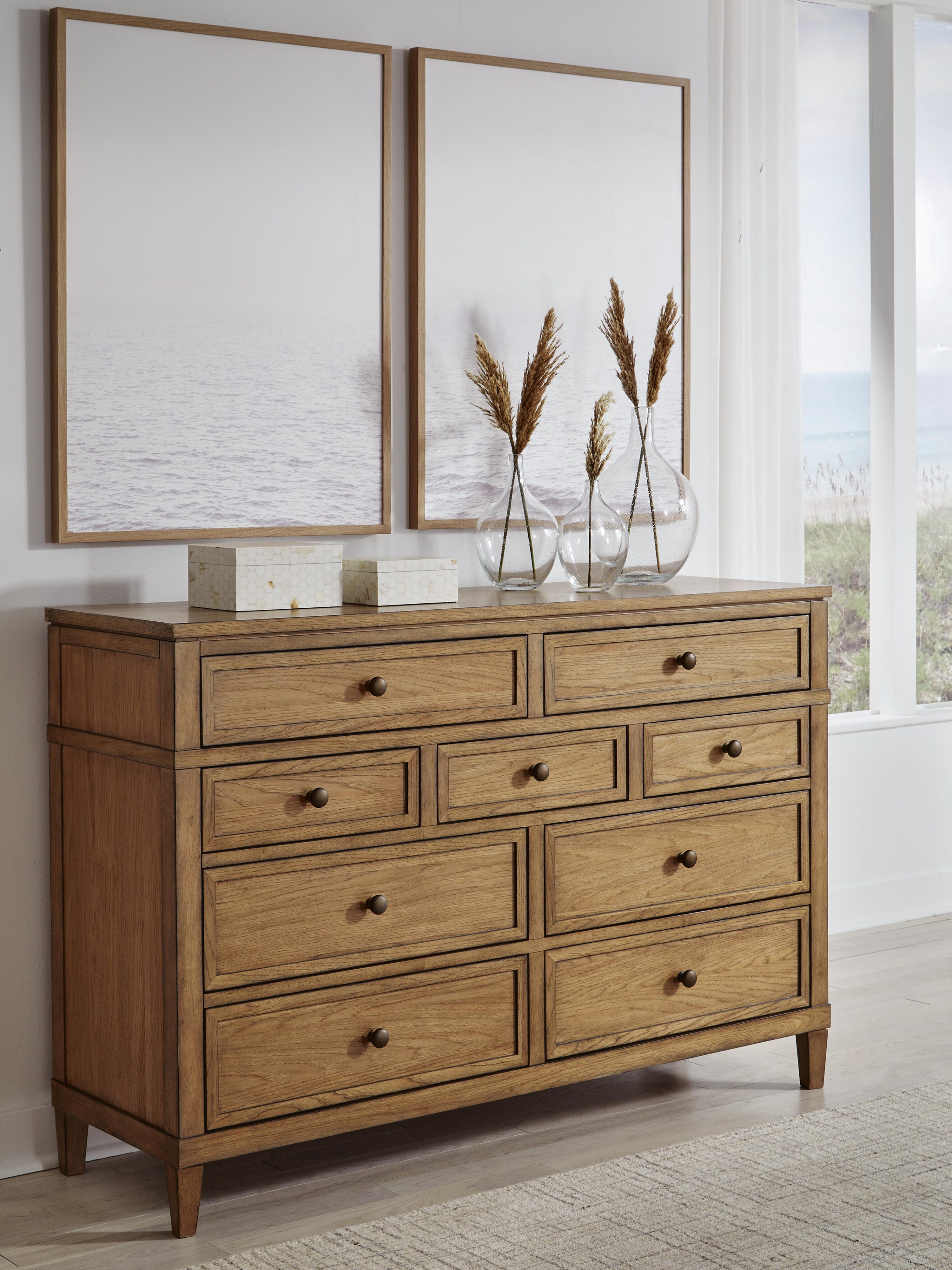 Sharlance Upholstered Panel Bed and Dresser