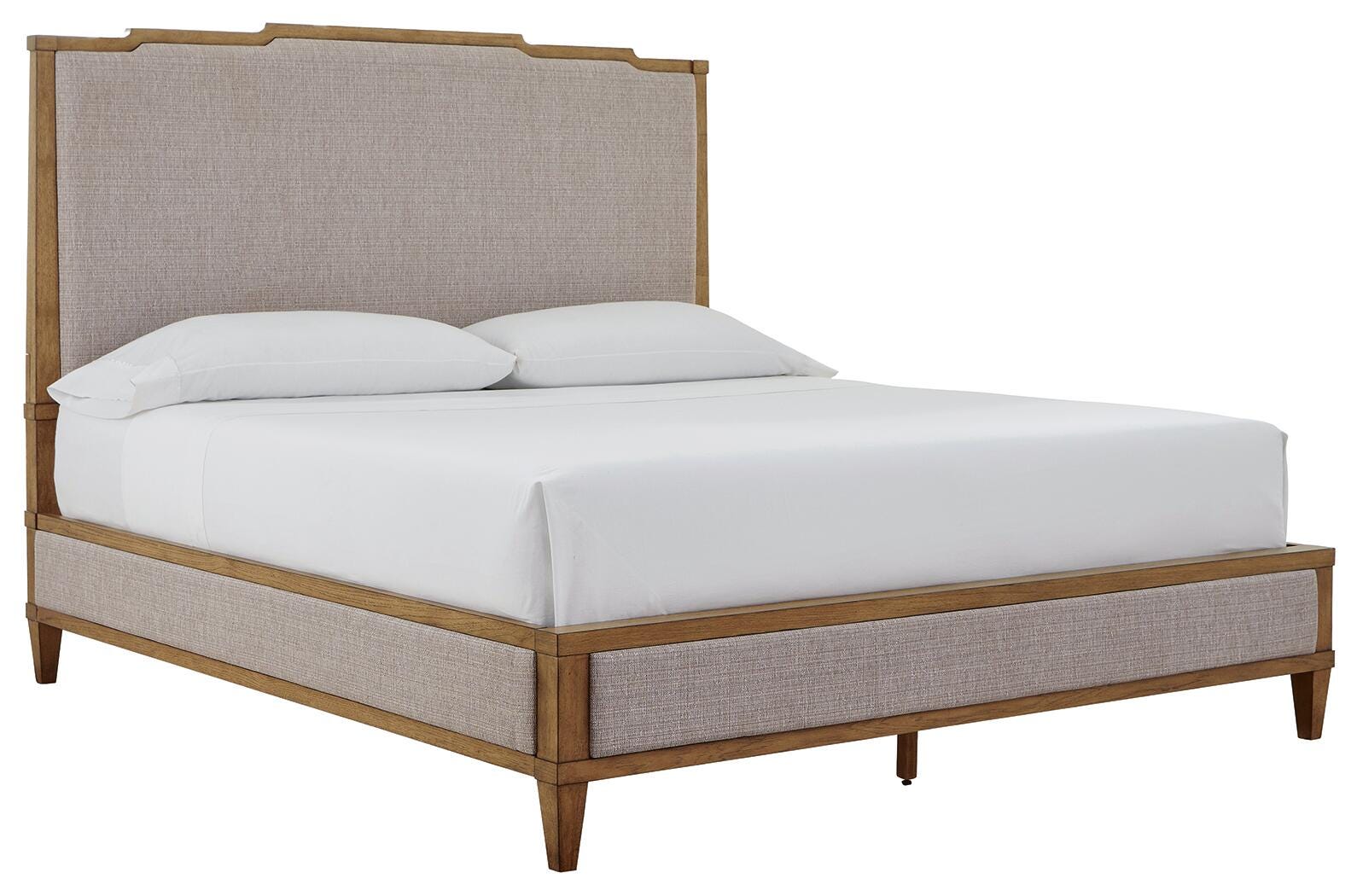 Sharlance Upholstered Panel Bed, Dresser and Mirror