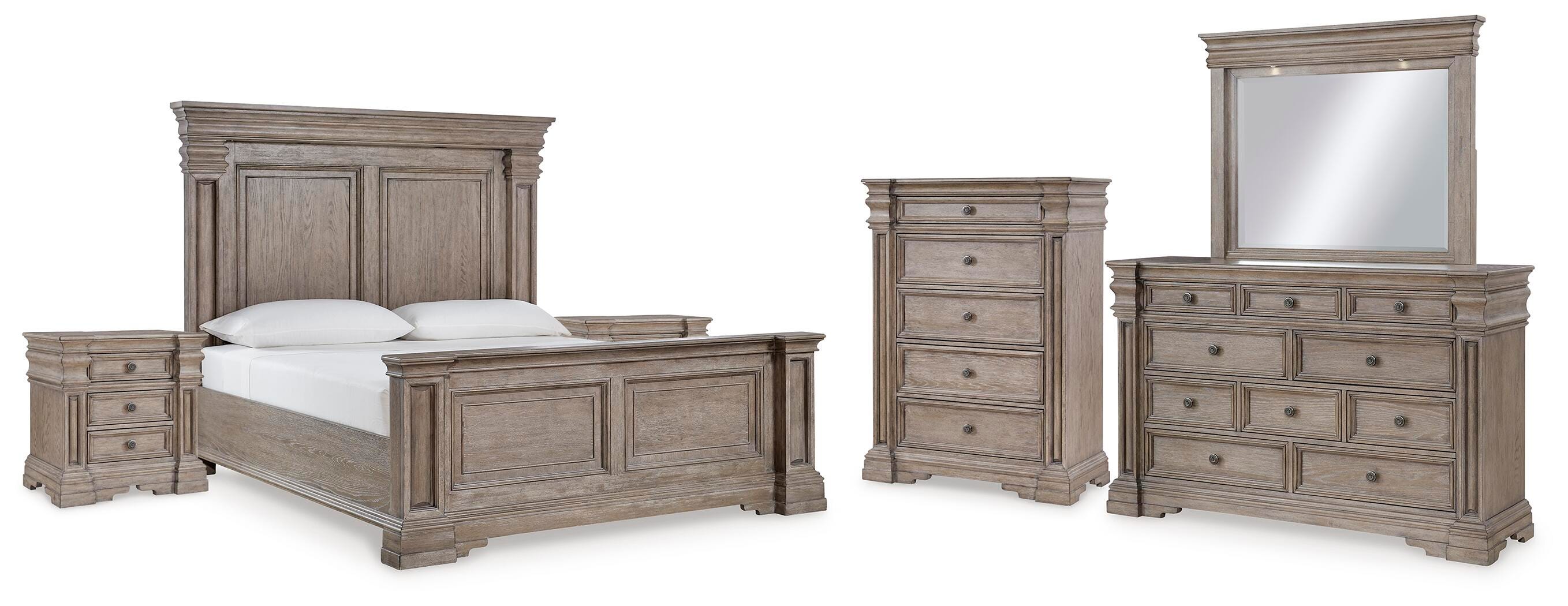 Blairhurst Panel Bed with Mirrored Dresser, Chest and 2 Nightstands
