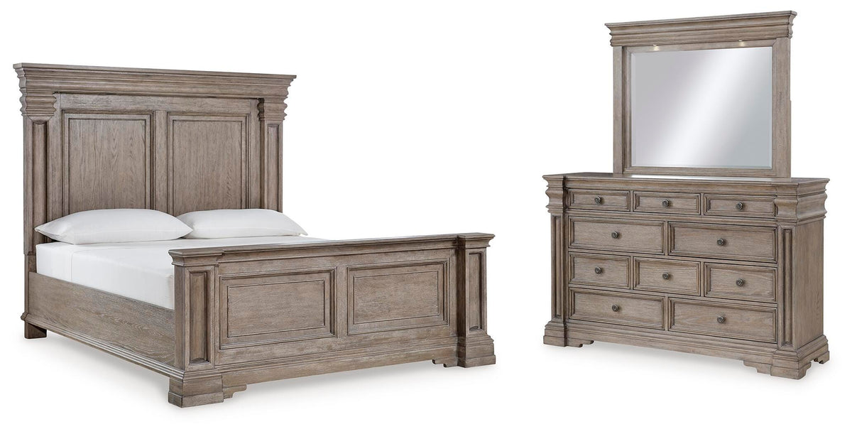 Blairhurst Panel Bed with Mirrored Dresser