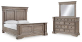 Blairhurst Panel Bed with Mirrored Dresser