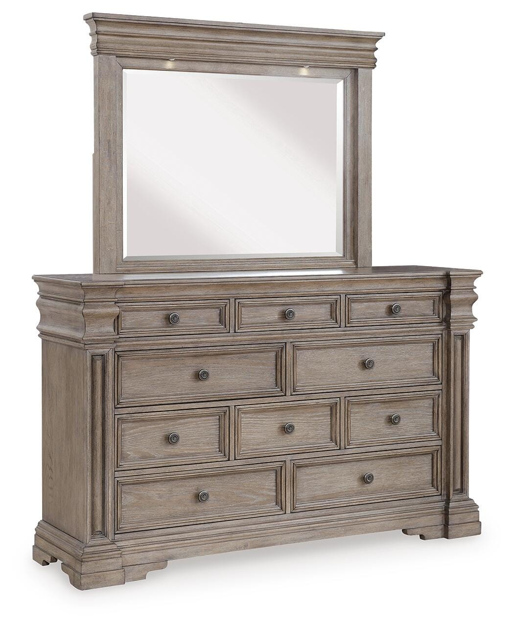 Blairhurst Panel Bed with Mirrored Dresser, Chest and 2 Nightstands