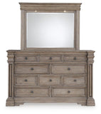 Blairhurst Panel Bed with Mirrored Dresser