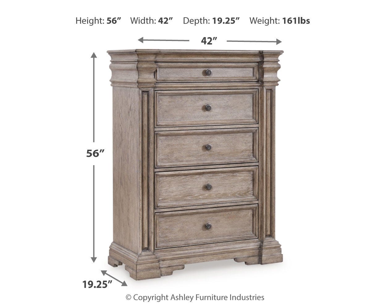 Blairhurst Panel Bed, Dresser, Mirror, 2 Chests and Nightstand