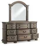 Ardenfield Upholstered Sleigh Bed, Dresser, Mirror and Chest