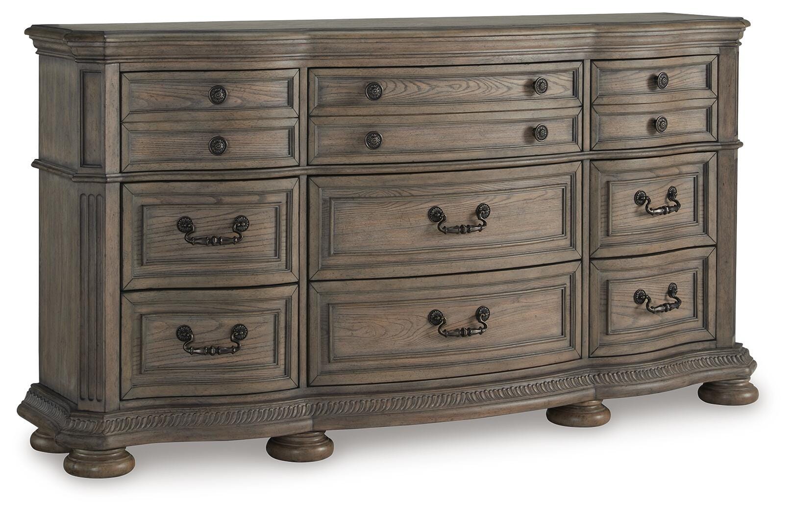 Ardenfield Upholstered Sleigh Bed, Dresser and 2 Nightstands