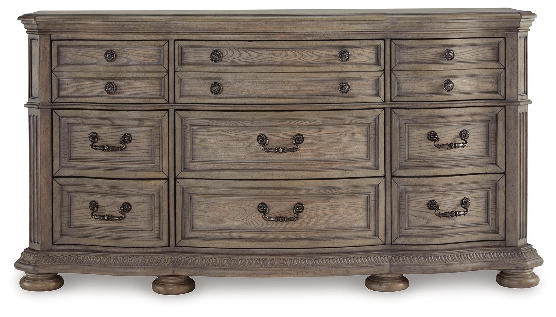 Ardenfield Upholstered Sleigh Bed, Dresser and 2 Nightstands