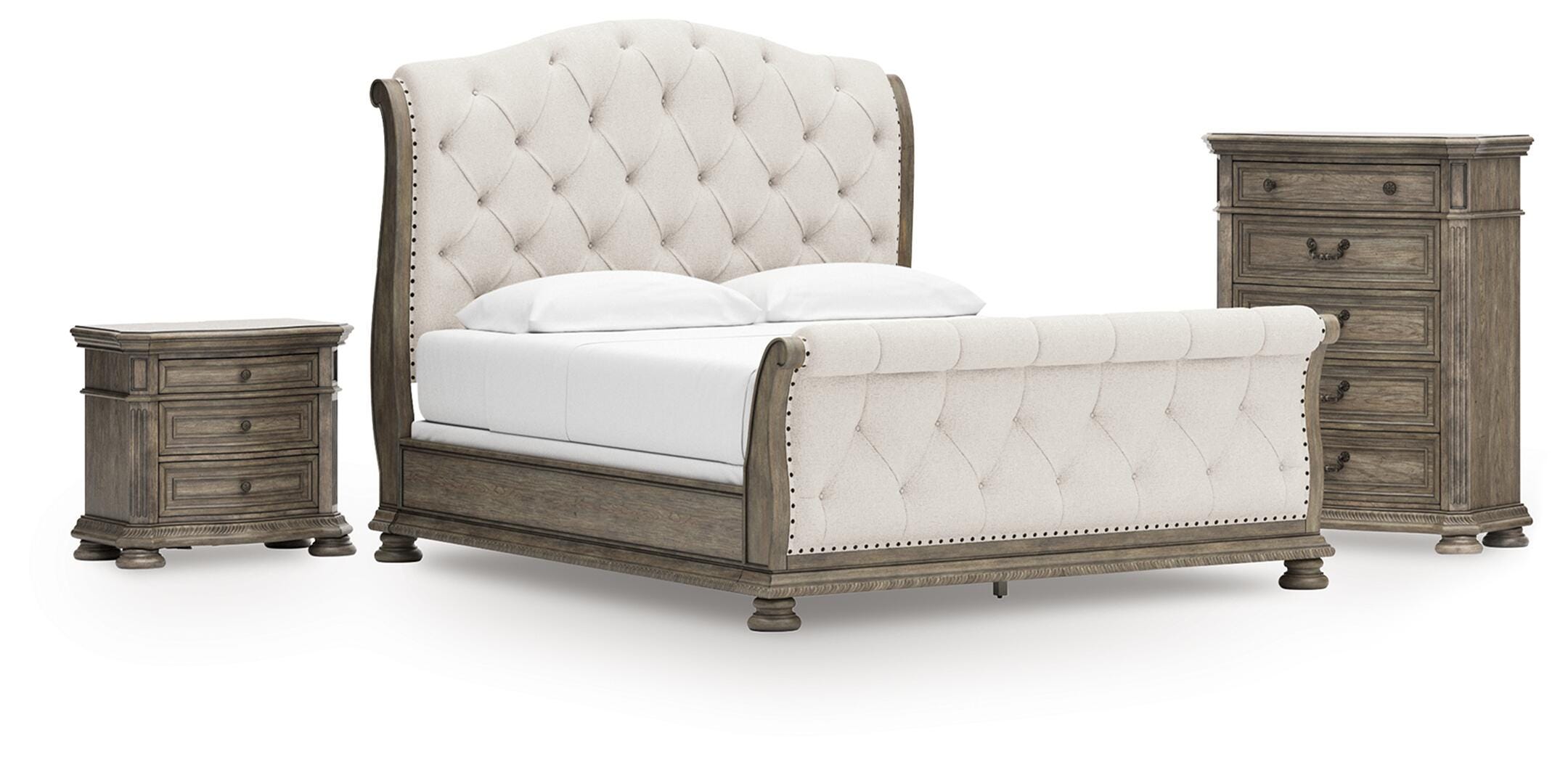 Ardenfield Sleigh Bed, Chest and Nightstand