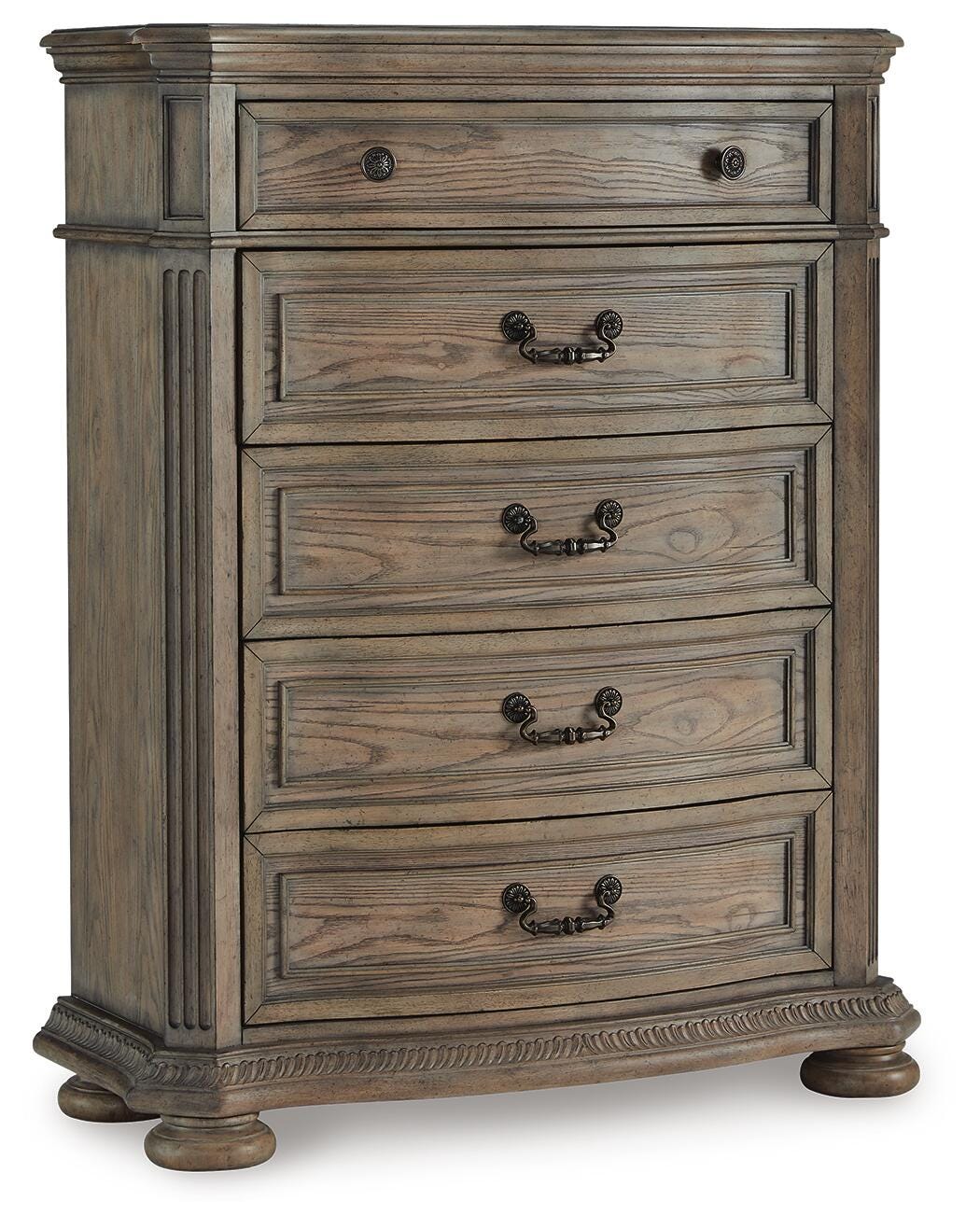 Ardenfield Upholstered Sleigh Bed, Dresser, Mirror, Chest and 2 Nightstands