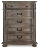 Ardenfield Upholstered Sleigh Bed, Dresser, Mirror, Chest and 2 Nightstands