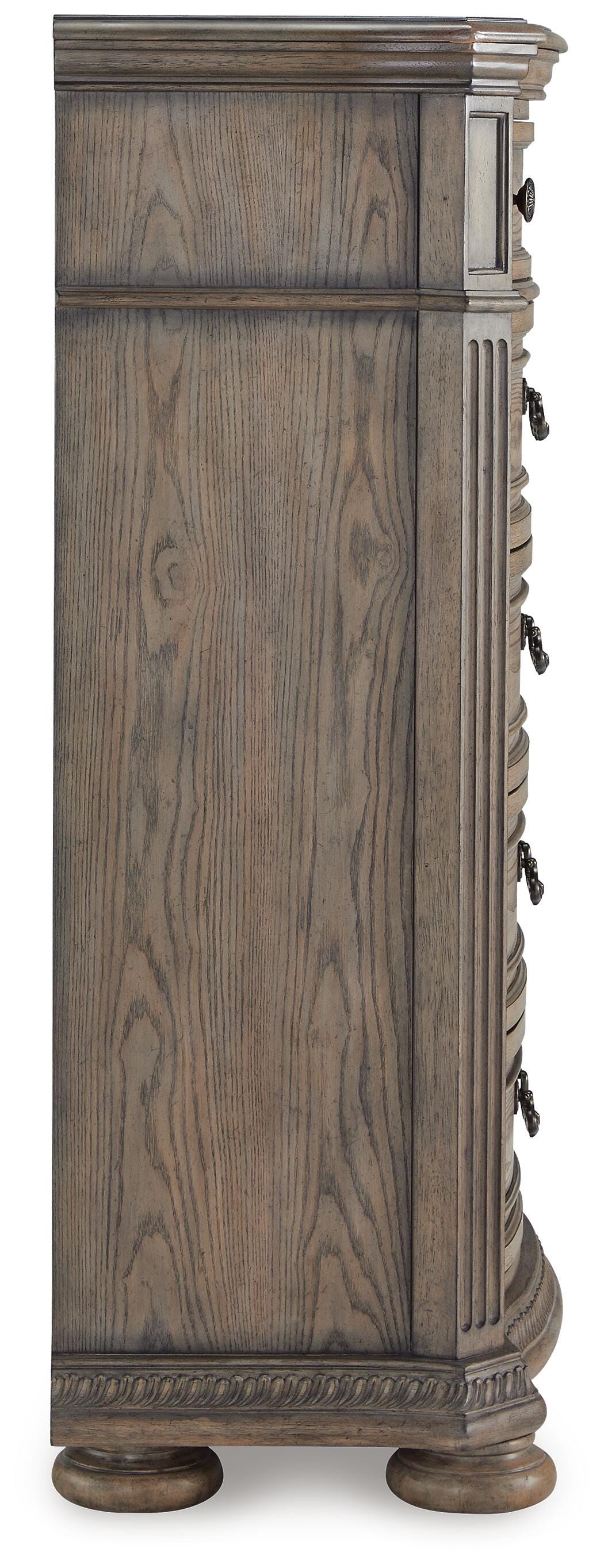 Ardenfield Upholstered Sleigh Bed, Dresser, Mirror and Chest