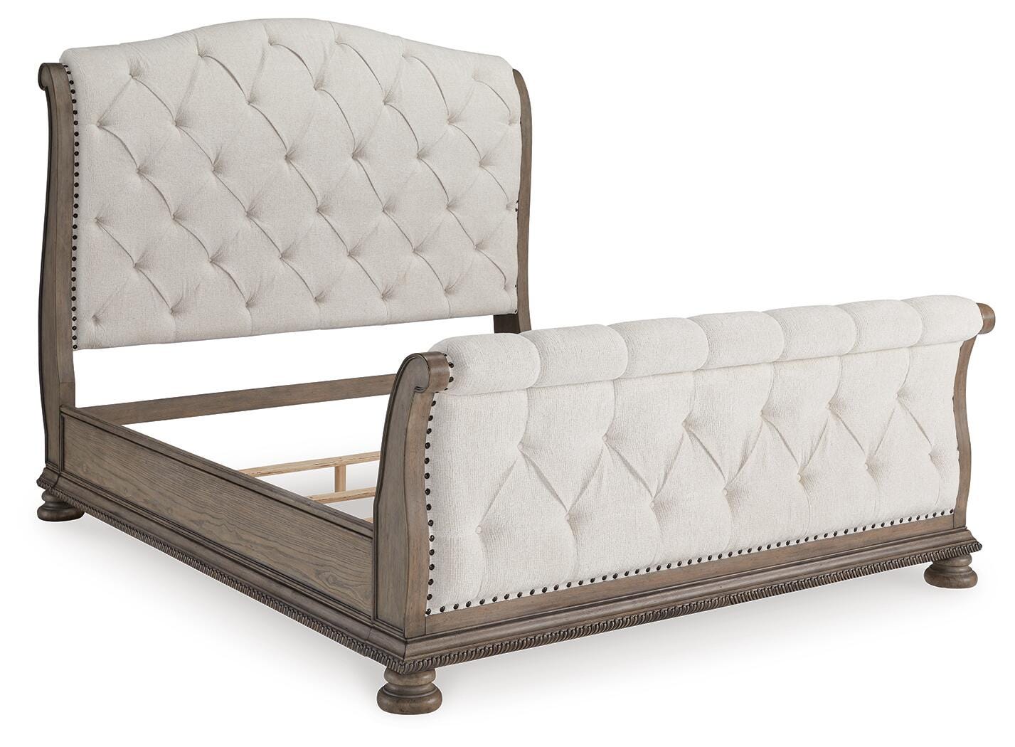 Ardenfield Upholstered Sleigh Bed and Dresser