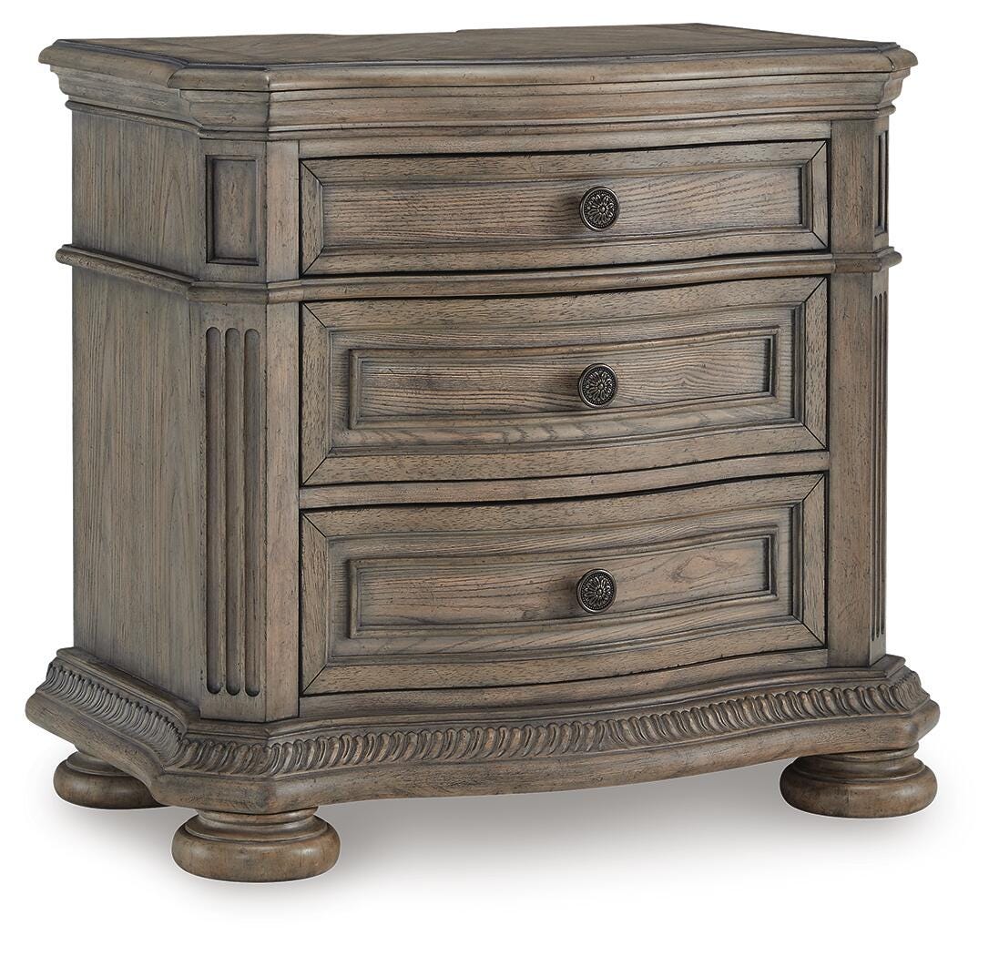 Ardenfield Upholstered Sleigh Bed, Dresser, Mirror and Nightstand