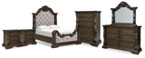 Maylee Panel Bed, Dresser, Mirror, Chest and 2 Nightstands