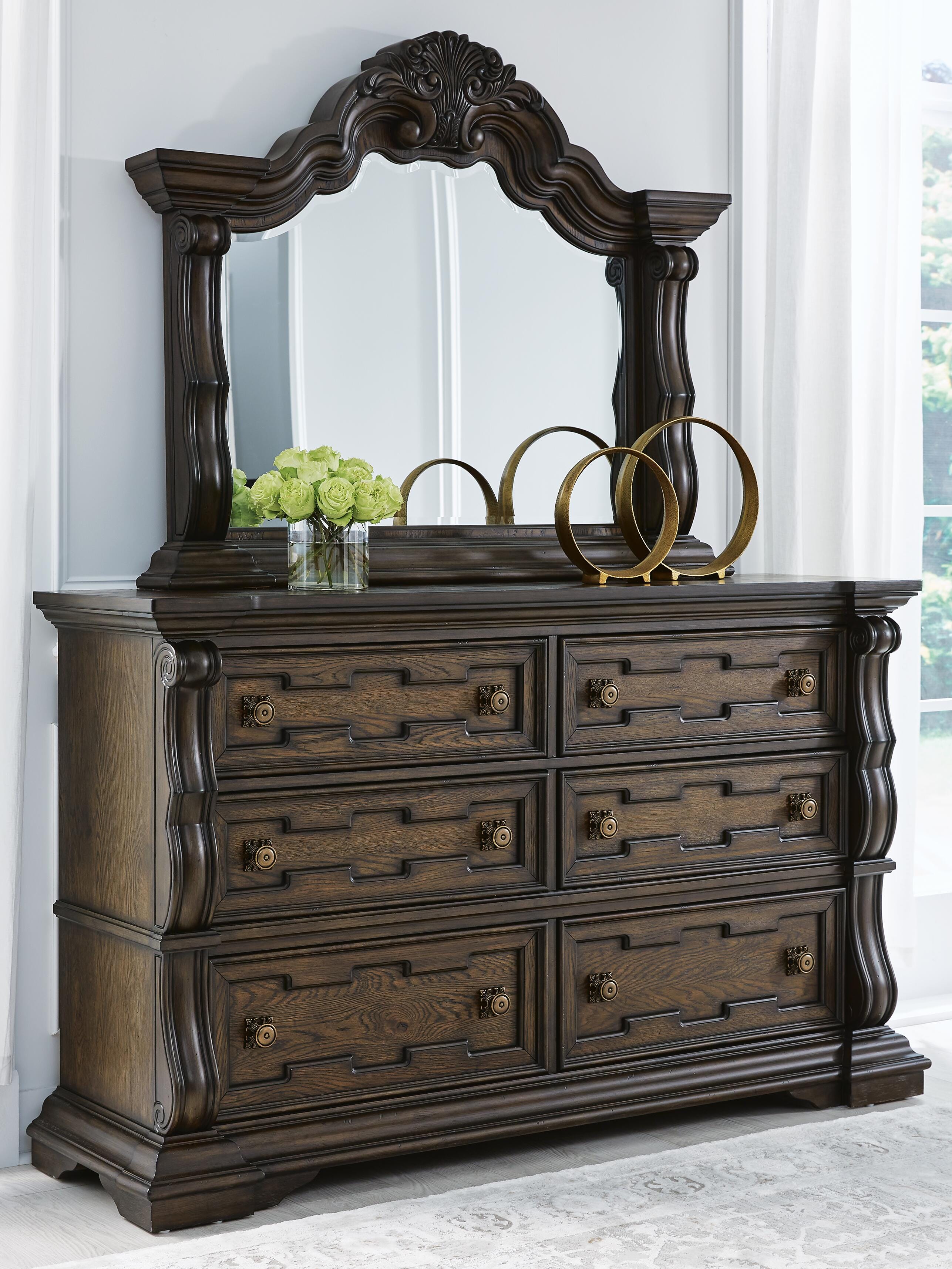 Maylee Panel Bed, Dresser, Mirror, Chest and 2 Nightstands