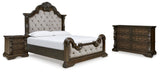 Maylee Upholstered Bed with Dresser and Nightstand