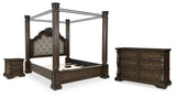 Maylee Canopy Bed, Dresser and Nightstand