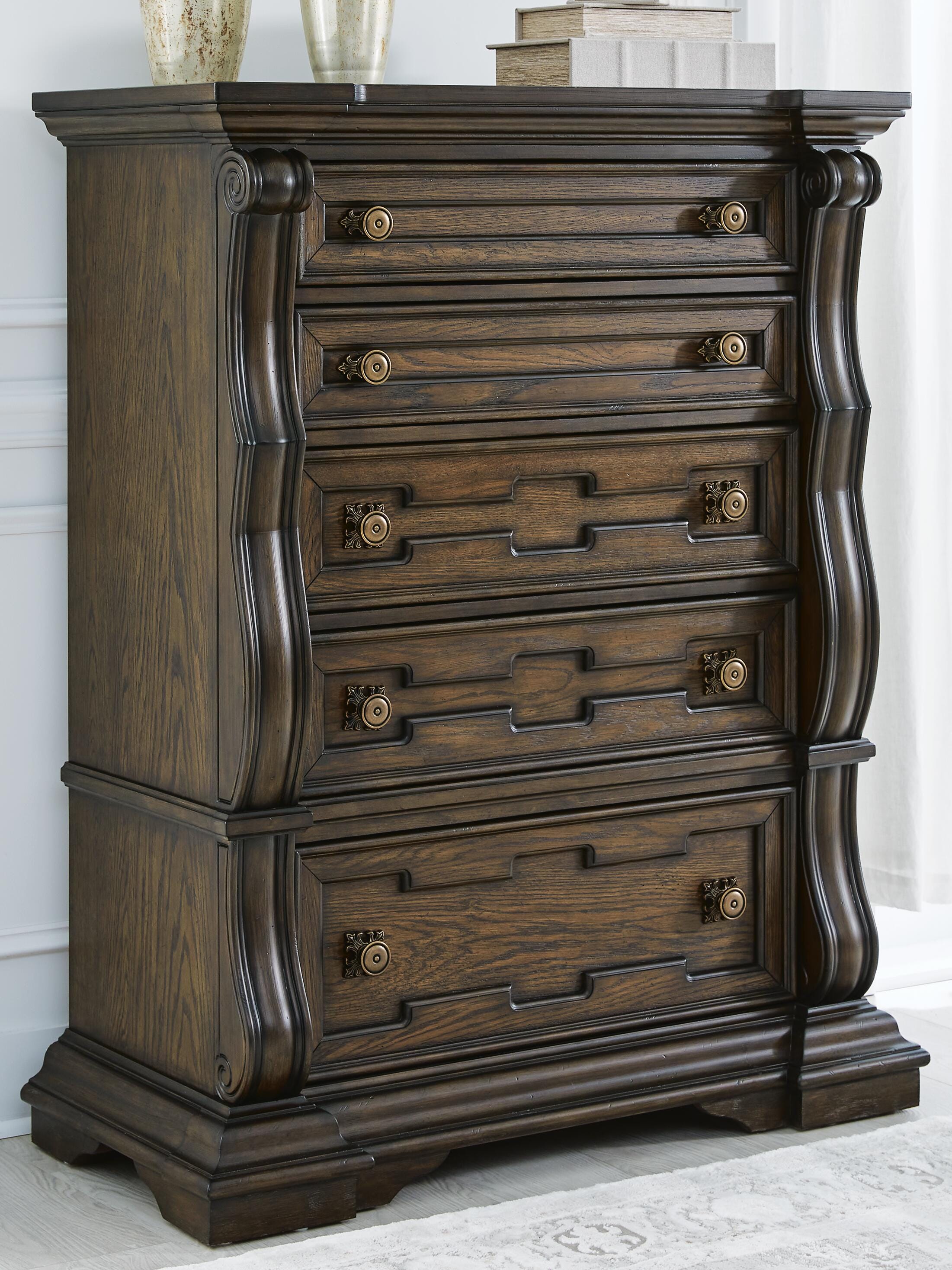 Maylee Upholstered Bed, Dresser, Chest and Nightstand