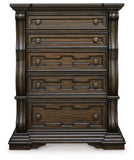 Maylee Upholstered Panel Bed, Chest and 2 Nightstands