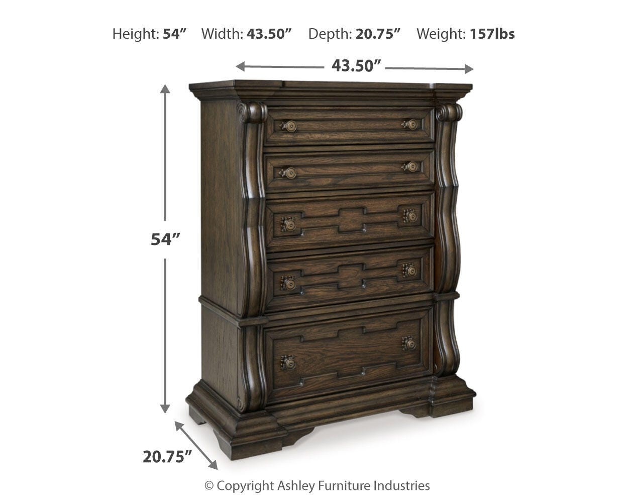 Maylee Canopy Bed, Dresser, Mirror, Chest and Nightstand