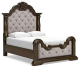 Maylee Upholstered Bed and 2 Nightstands