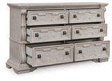 Bruchandi Upholstered Panel Bed, Dresser and Chest