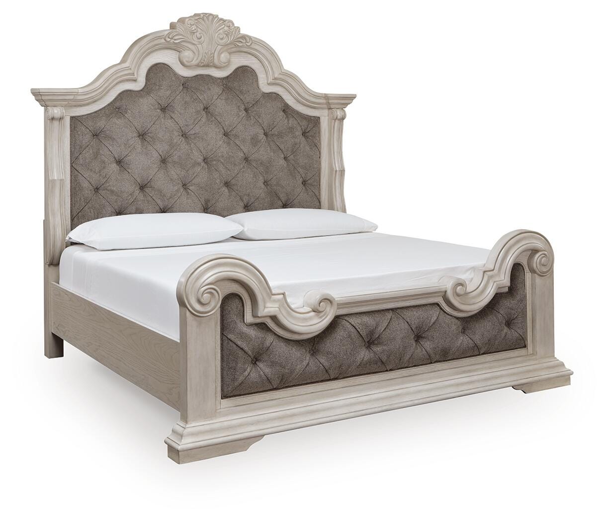 Bruchandi Upholstered Panel Bed, Dresser and Mirror