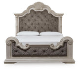 Bruchandi Upholstered Panel Bed, Dresser, Mirror and Nightstand