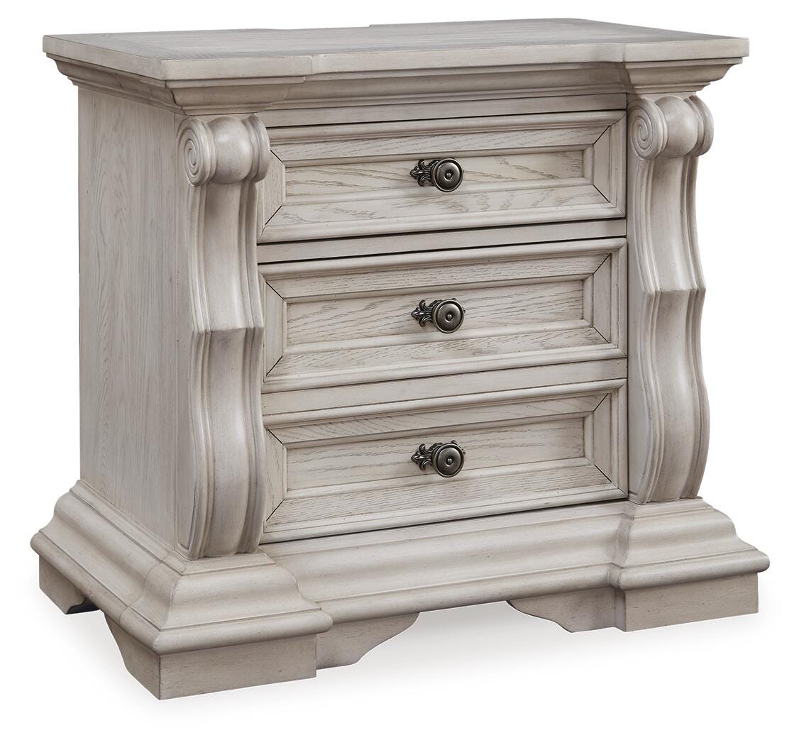 Bruchandi Upholstered Panel Bed, Dresser and Nightstand