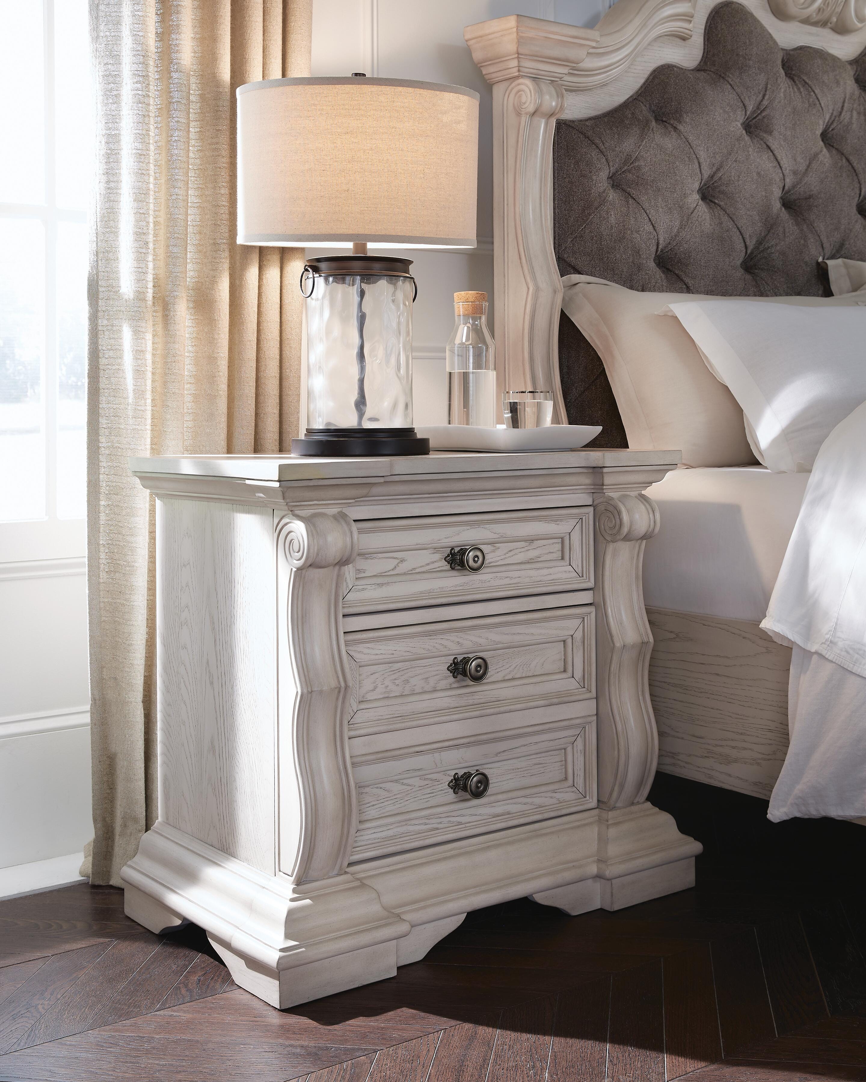 Bruchandi Upholstered Panel Bed, Dresser, Mirror and Nightstand