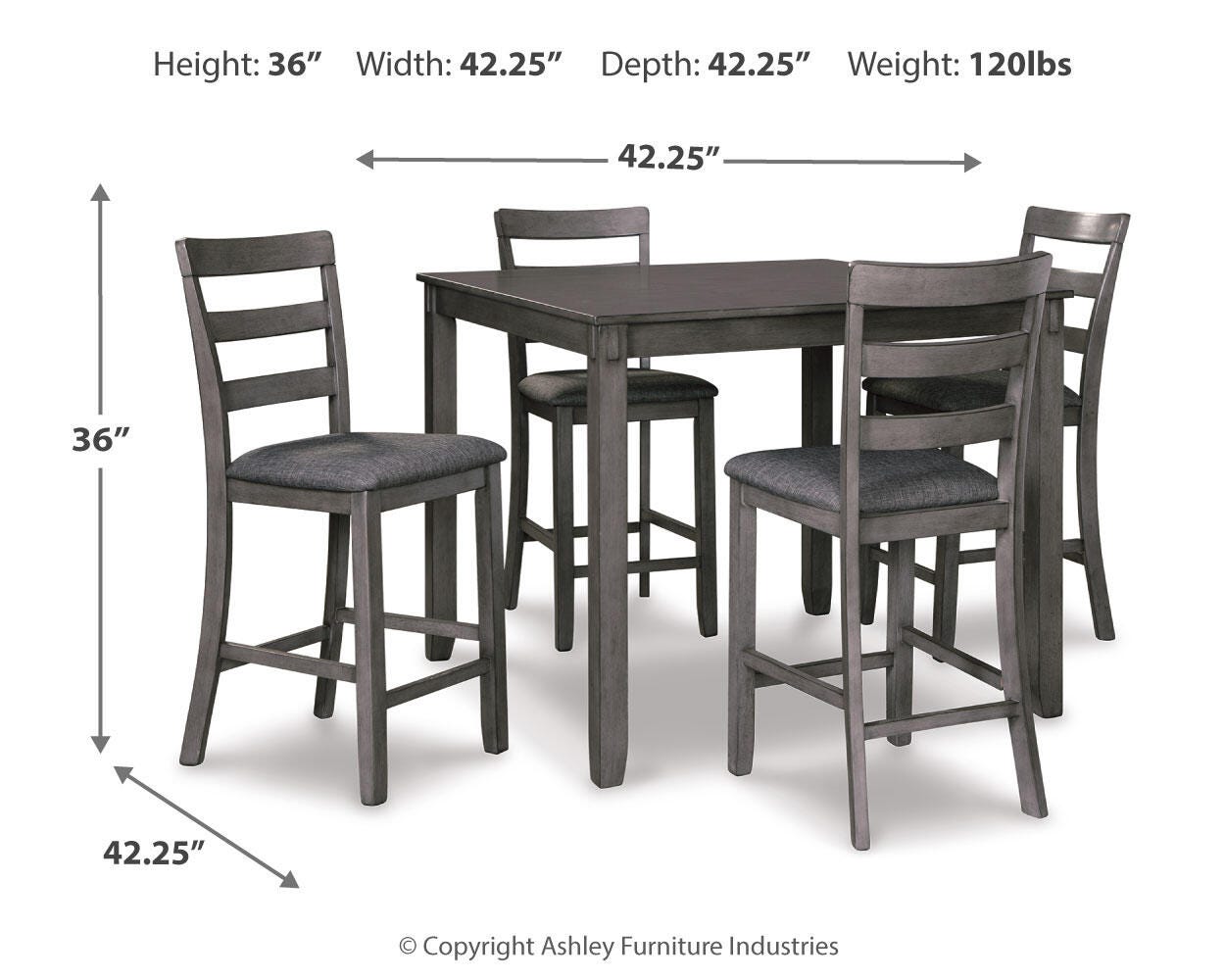 Keaton Counter Height Dining Table and Bar Stools (Set of 5)
