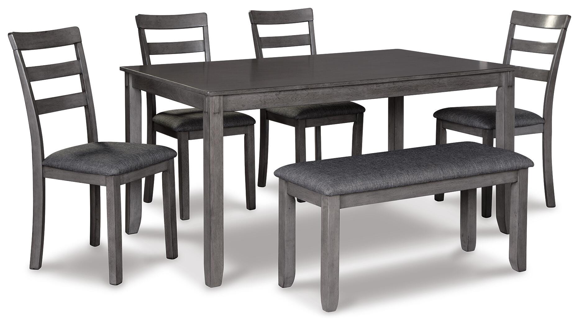 Keaton Dining Table and Chairs with Bench (Set of 6)