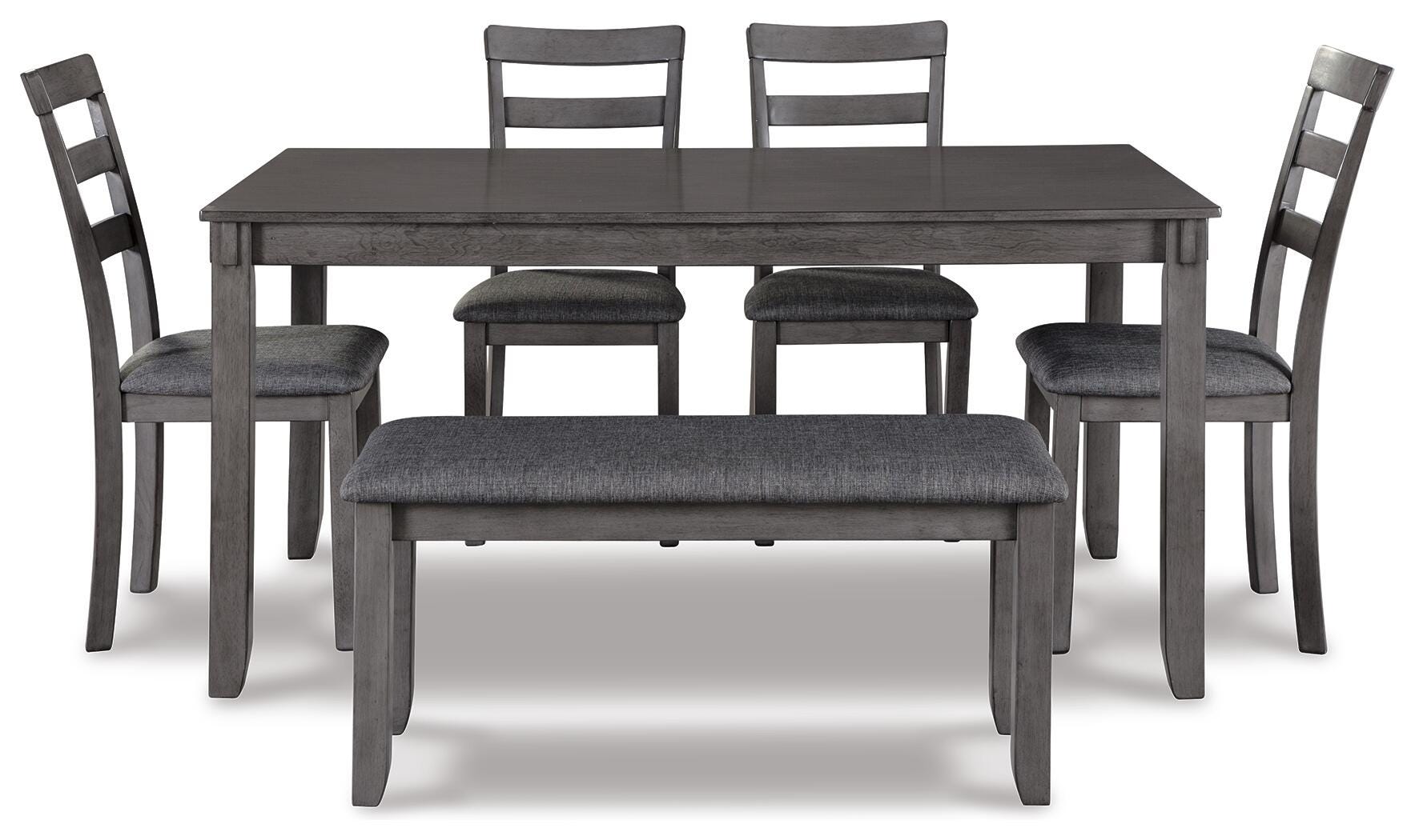 Keaton Dining Table and Chairs with Bench (Set of 6)
