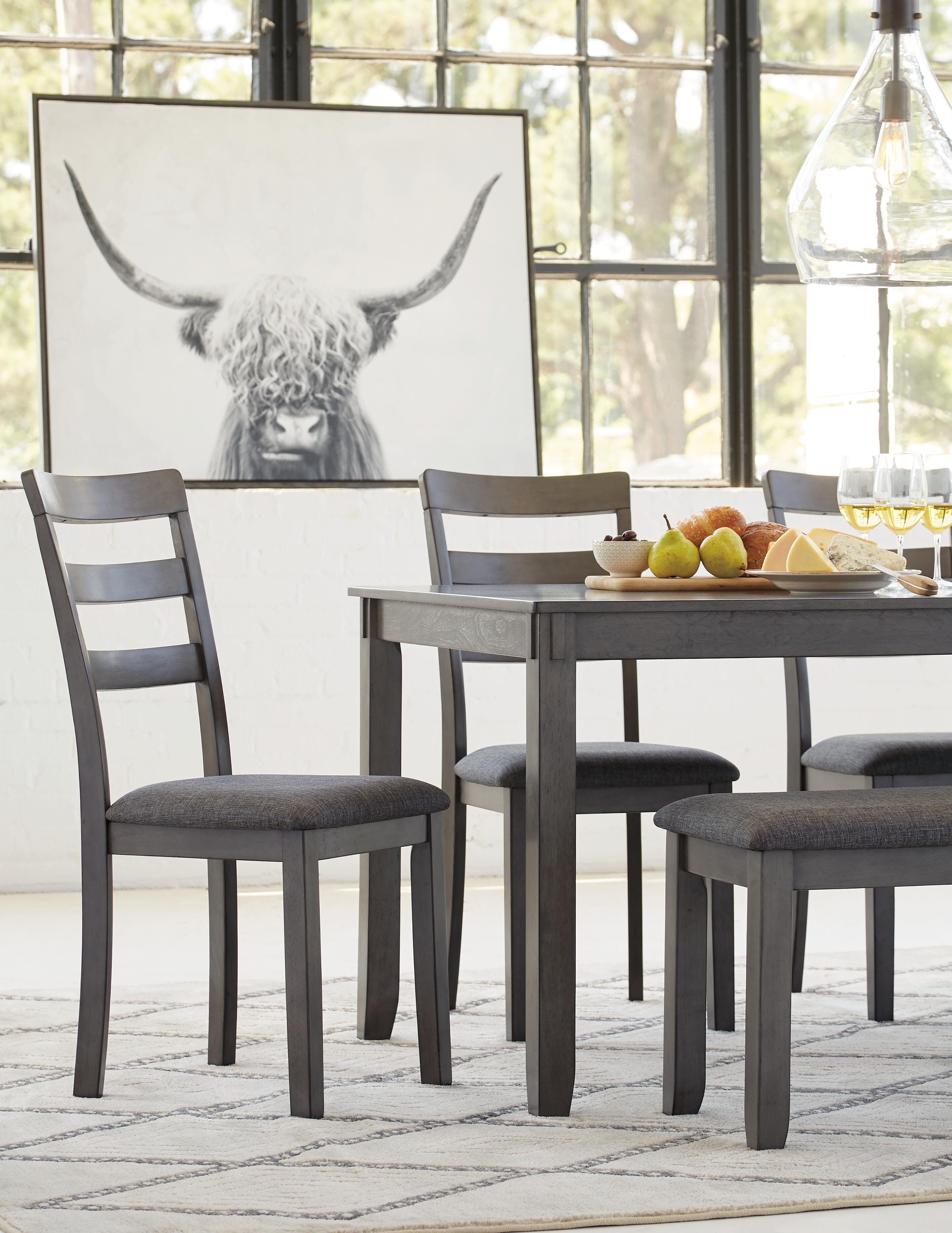 Keaton Dining Table and Chairs with Bench (Set of 6)