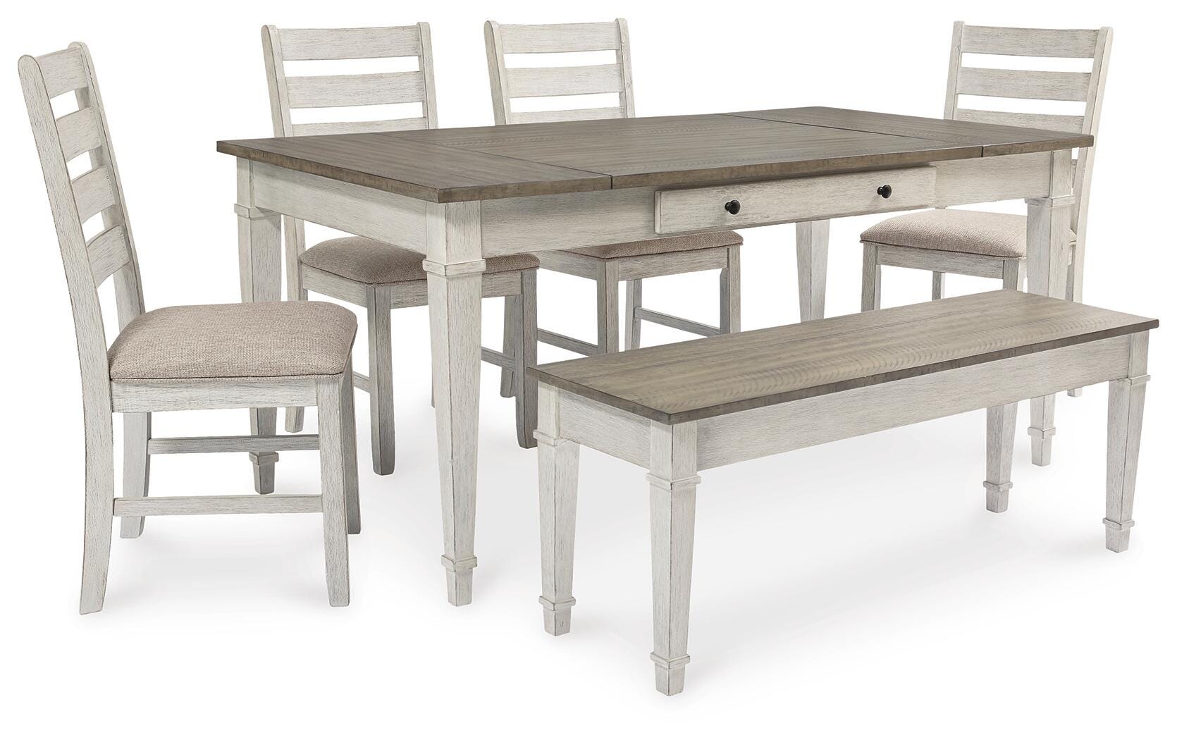 Skempton Dining Storage Table and 4 Chairs and Bench