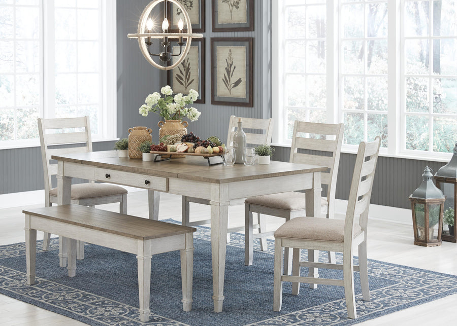 Skempton Dining Storage Table and 4 Chairs and Bench