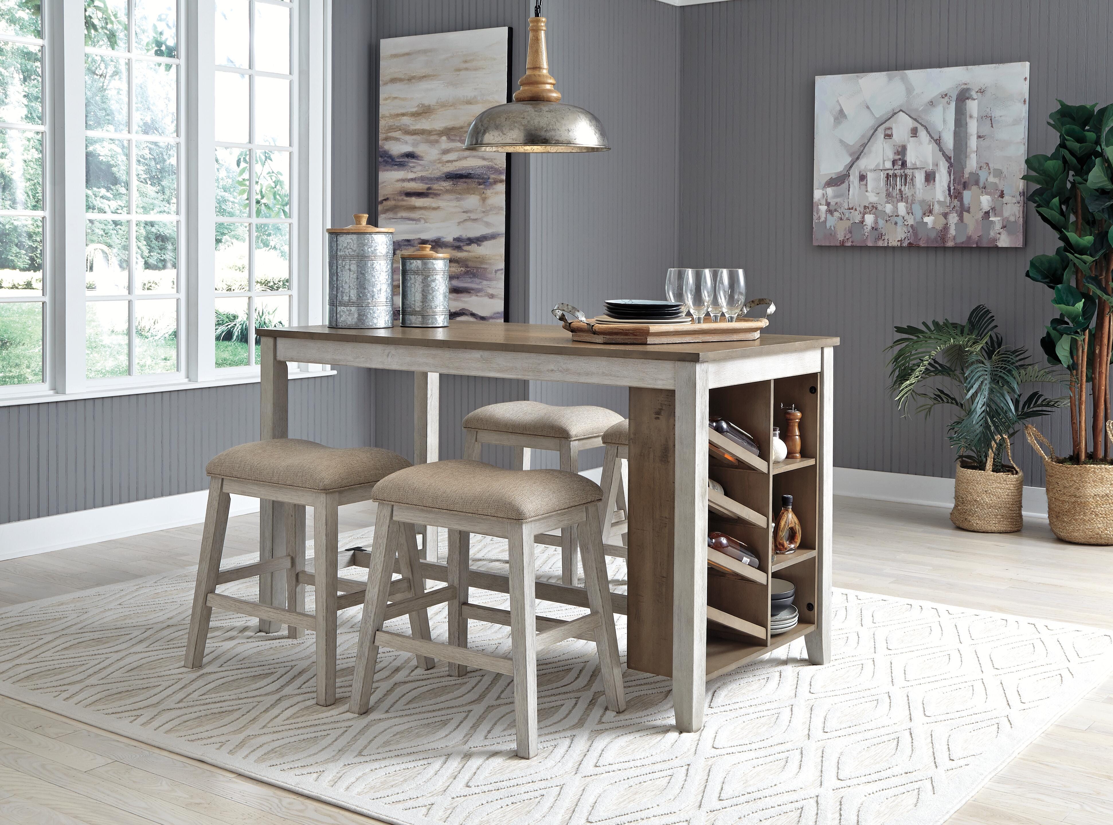 Skempton Counter Height Dining Table and 4 Bar Stools