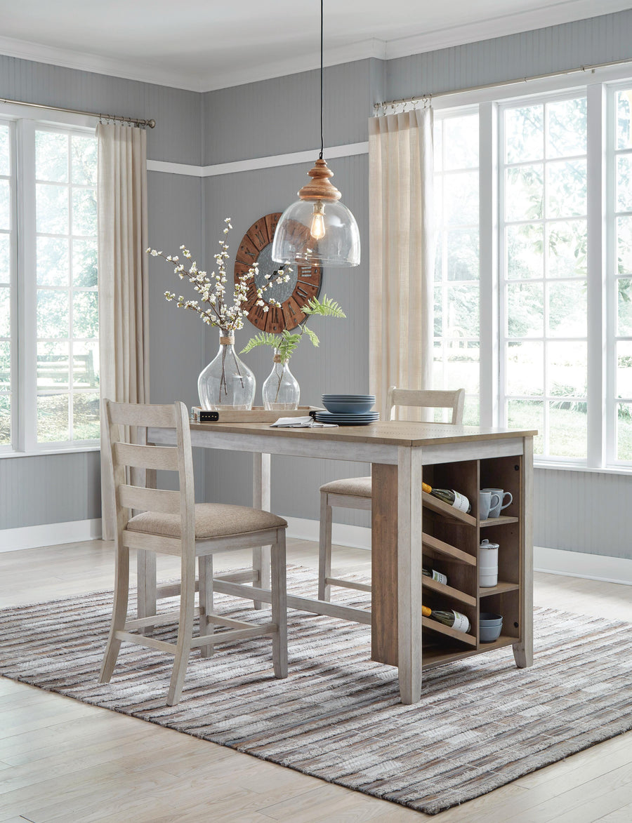 Skempton Counter Height Dining Table and 2 Bar Stools