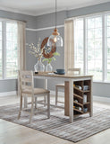 Skempton Counter Height Dining Table and 2 Bar Stools