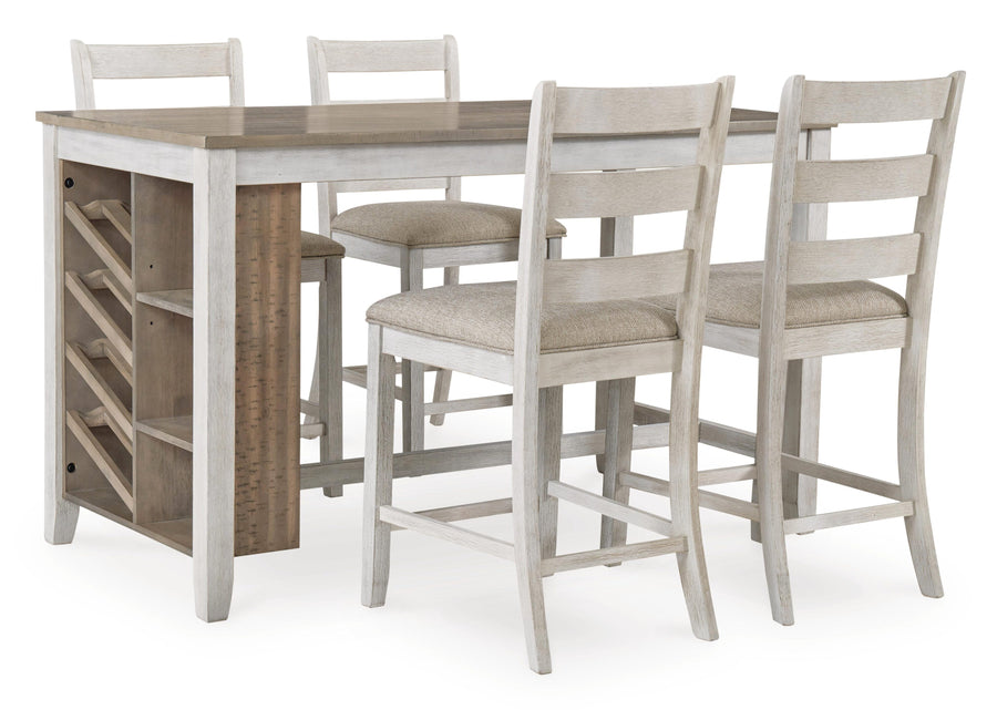 Skempton Counter Height Dining Table and 4 Bar Stools