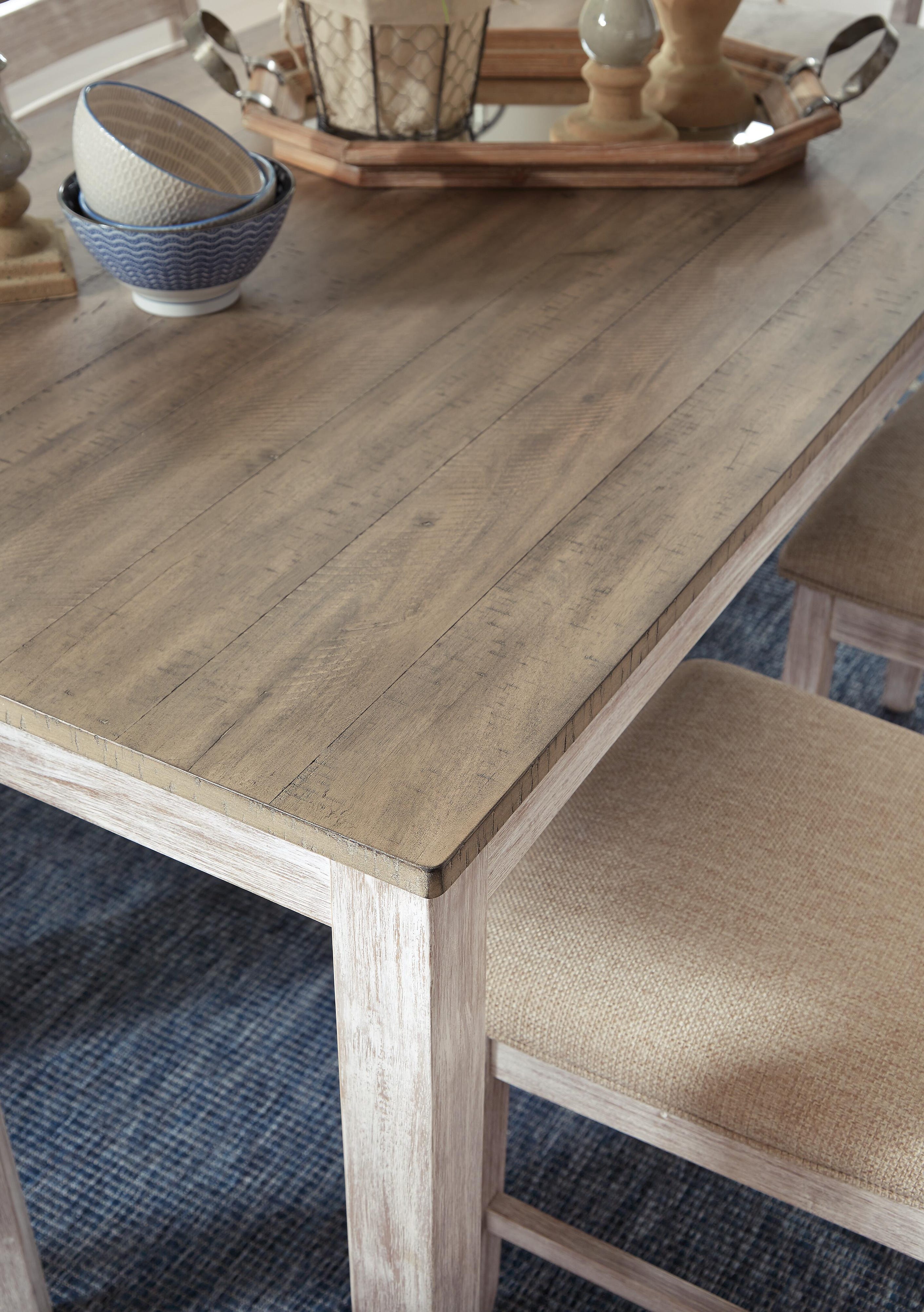 Skempton Counter Height Dining Table and 2 Bar Stools