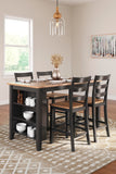 Gesthaven Counter Height Dining Table and 4 Barstools