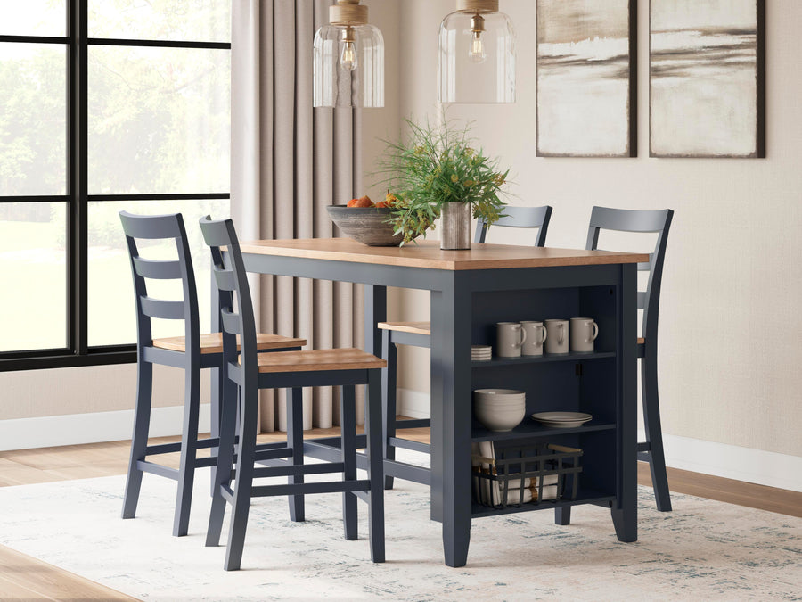 Millbrook Counter Height Dining Table and 4 Barstools