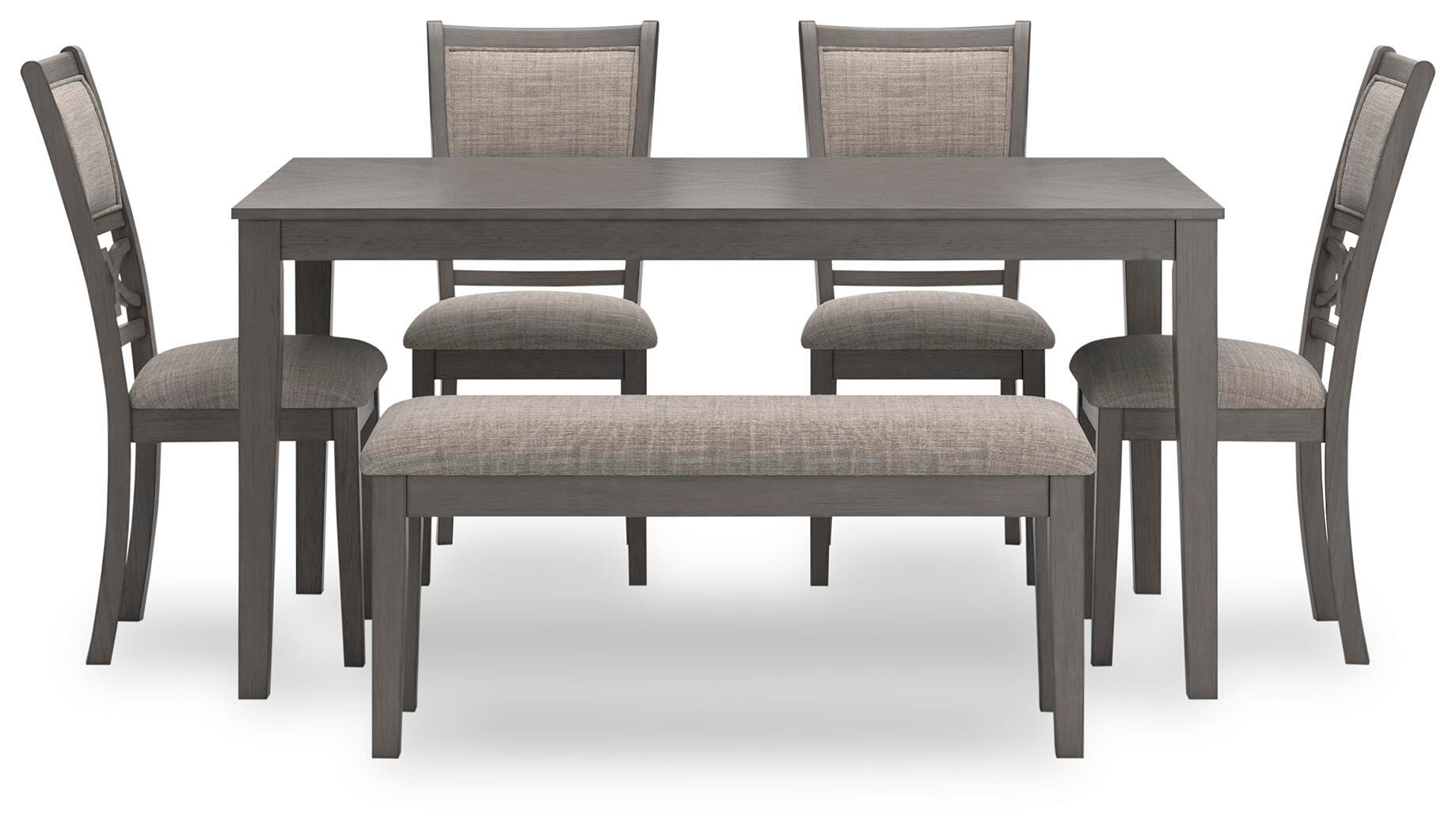 Wexford Dining Table and 4 Chairs and Bench (Set of 6)