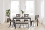 Wexford Dining Table and 4 Chairs and Bench (Set of 6)