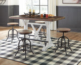 Valebeck Counter Height Dining Table and 4 Bar Stools