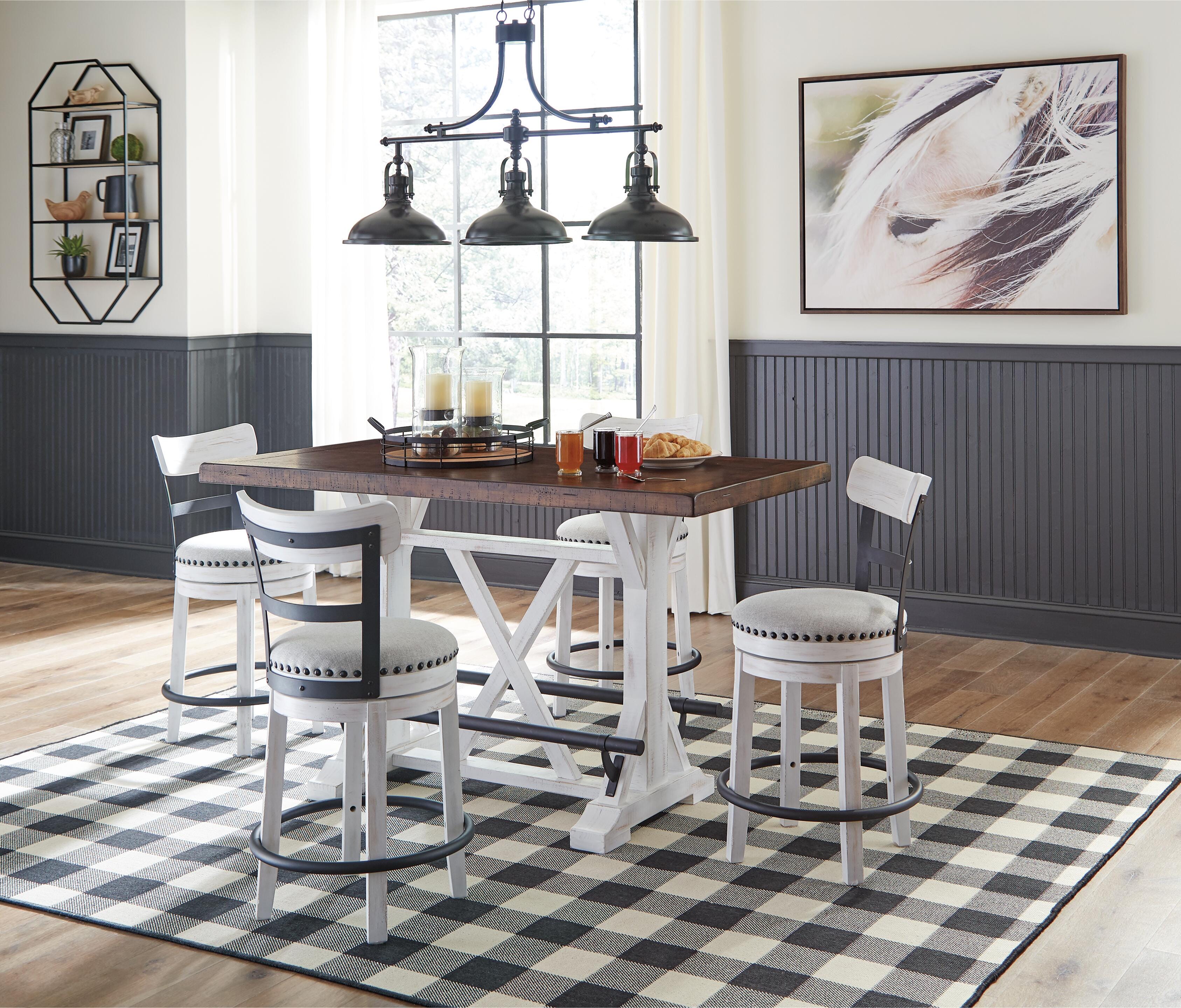 Valebeck Counter Height Dining Table and 4 Barstools Set
